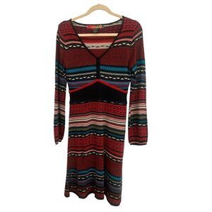 Desigual sweater knit dress multi color sz Large